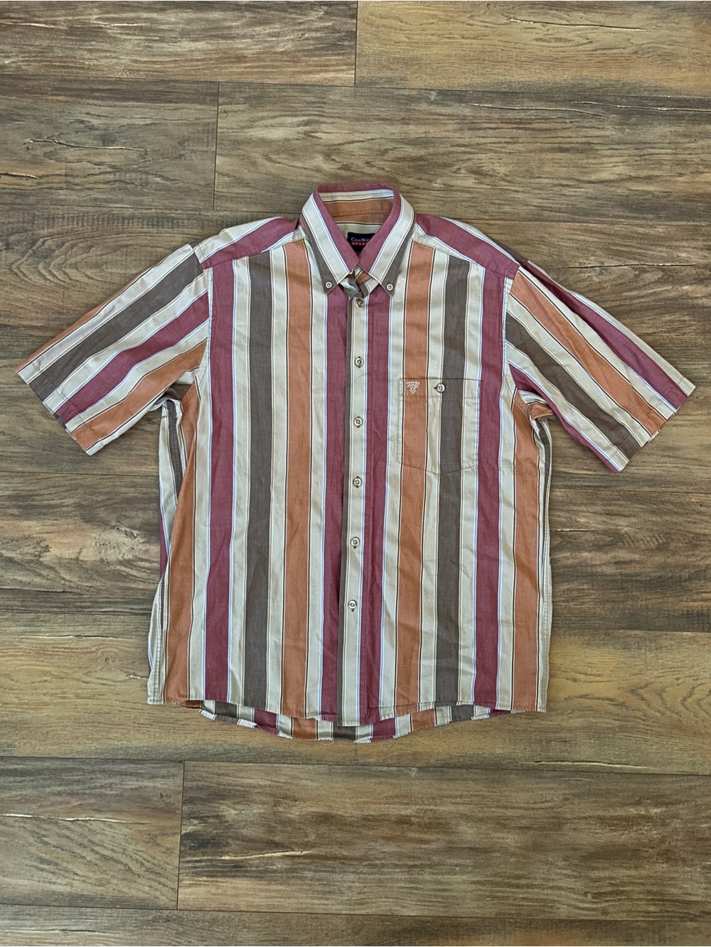 Vintage Vertical Striped Button Down Shirt Medium
